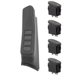 Rugged Ridge - Rugged Ridge Switch Pod Kit, A-Pillar, 4 Switches, Black, LHD; 11-18 Wrangler JK 17235.96 - Image 2