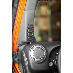 Rugged Ridge - Rugged Ridge Switch Pod Kit, A-Pillar, 4 Switches, Black, LHD; 11-18 Wrangler JK 17235.96 - Image 3