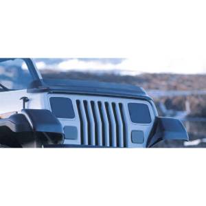 Rugged Ridge Hood Bug Deflector, Smoke; 87-06 Jeep Wrangler YJ/TJ 11350.01