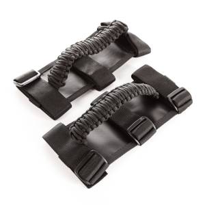 Rugged Ridge - Rugged Ridge Grab Handle Kit, Paracord, Black/Black; 55-21 Jeep CJ/Wrangler/Gladiator 13505.30 - Image 1