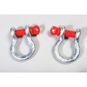 Rugged Ridge - Rugged Ridge D-Ring Shackle Kit, 3/4 inch, Silver with Red pin, Steel, Pair 11235.01 - Image 2