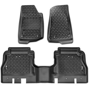 Rugged Ridge Floor Liner Kit, Blk, F/R; 20-21 Gladiator JT 12987.44