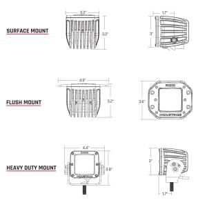 Rigid Industries - Rigid Industries Diffused Rear Facing High/Low Surface Mount Yellow Pair D-Series Pro - 90151 - Image 2