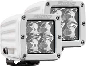 Rigid Industries Hybrid Spot Surface Mount White Housing Pair D-Series Pro - 602213