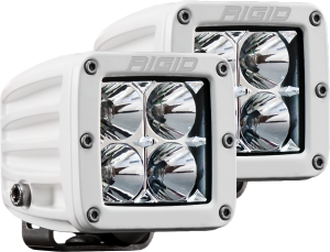 Rigid Industries Hybrid Flood Surface Mount White Housing Pair D-Series Pro - 602113