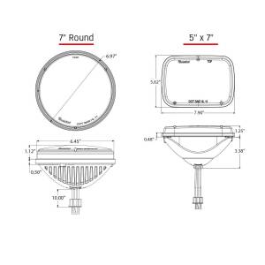 Rigid Industries - Rigid Industries 7 Inch Round Headlight With H13 To H4 Adaptor Pair - 55001 - Image 3