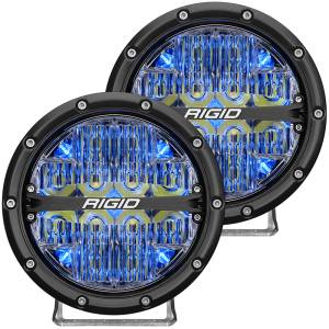 Rigid Industries 360-Series 6 Inch Led Off-Road Drive Beam Blue Backlight Pair - 36207