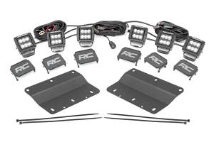 Rough Country LED Fog Light Kit Fog Mount Triple 2 in. Black Pair Spot For Off-Road Only - 51085