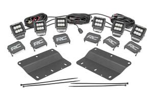 Rough Country LED Fog Light Kit Fog Mount Triple 2 in. Black Pair Flood For Off-Road Only - 51086