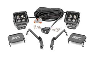 Rough Country LED Light Ditch Mount 2 in. Black Pair White DRL - 71060