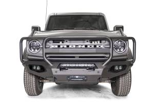 Fab Fours Matrix Front Bumper w/Full Grill Guard 2 Stage Matte Black Powder Coat - FB21-X5250-1