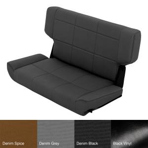 Smittybilt - Smittybilt Fold And Tumble Seat Denim Black Rear No Drilling Installation - 41515 - Image 2