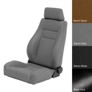 Smittybilt - Smittybilt Contour Sport Seat Denim Gray No Drilling Installation Front Bucket Seat w/Recliner Incl. Headrest - 49511 - Image 2