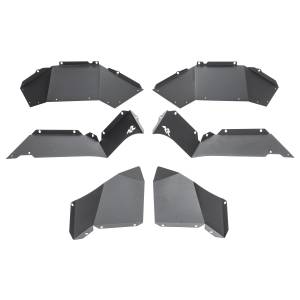 Rugged Ridge Inner Fender Liners, Rear, Aluminum, Blk; 18-21 Jeep Wrangler JL 11615.62