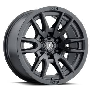 ICON ALLOYS VECTOR 6 SAT BLK - 17 X 8.5 / 6 X 135 / 6MM / 5" BS - 2417856350SB