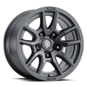 ICON ALLOYS REBOUND SAT BLK - 17 X 8.5 / 5 X 5 / -6MM / 4.5" BS - 2617855557SB