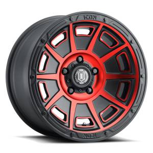 ICON ALLOYS VICTORY SAT BLK RED - 17 X 8.5 / 6X135 / 6MM / 5" BS - 3017856350SBRT