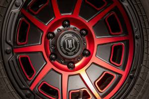 ICON Alloys - ICON ALLOYS VICTORY SAT BLK RED - 17 X 8.5 / 5X5 / -6MM / 4.5" BS - 3017857345SBRT - Image 3