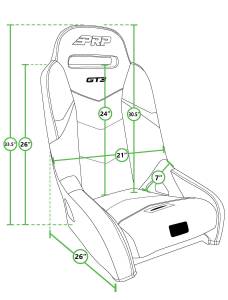 PRP Seats - PRP Polaris RZR 570/800/900/ACE/Commander/Maverick/Havoc/Wildcat X/XX GT3 Suspension Seat - A7301-POR900 - Image 2