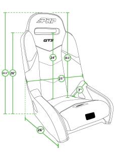 PRP Seats - PRP Polaris RZR 800/900 GT3 Rear Suspension Seat - A7308-POR900 - Image 2