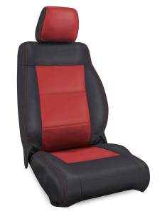 PRP 07-10 Jeep Wrangler JK Front Seat Covers/2 door or 4 door (Pair) - Black/Red - B016-05