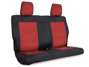 PRP 11-12 Jeep Wrangler JKU Rear Seat Cover/4 door - Black/Red - B021-05