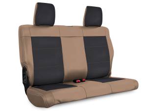 PRP 07 Jeep Wrangler JKU Rear Seat Cover/4 door - Black/Tan - B025-04