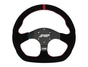 PRP Suede D-Shape Steering Wheel - Red - G253