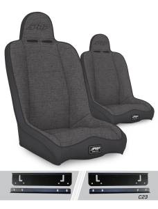 PRP Seats - PRP Daily Driver High Back Suspension Seats Kit for 97-02 Jeep Wrangler TJ (Pair), Gray - A140110-C23-54 - Image 1