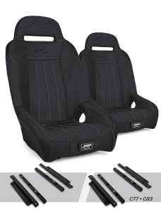 PRP Seats - PRP GT/S.E. Suspension Seats Kit for Polaris General, RZR S 900, 900 Trail, Trail, XP 1000, Turbo, Turbo S, RS1 (Pair), Black - A5701-PORXP-C83-201 - Image 1