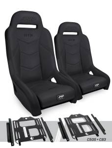 PRP Seats - PRP GT3 Suspension Seats Kit for Polaris RZR 570, 800, 900 (Pair), Black - A7301-PORXP-C50S-201 - Image 1