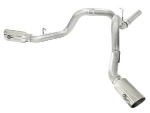 aFe Power - aFe Power ATLAS 4 IN Aluminized Steel DPF-Back Exhaust System w/Polished Tip GM Diesel Trucks 11-16 V8-6.6L (td) LML - 49-04043-P - Image 1