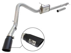 aFe Power MACH Force-Xp 3 IN to 3-1/2 IN 409 Stainless Steel Cat-Back Exhaust w/ Black Tip Ford Super Duty 99-04 V8-5.4L /V10-6.8L - 49-43076-B