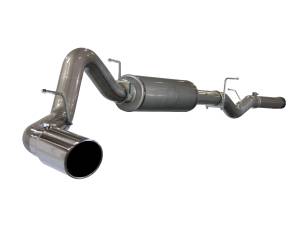 aFe Power Large Bore-HD 4 IN 409 Stainless Steel Cat-Back Exhaust System w/ Polished Tip GM Diesel Trucks 06-07 V8-6.6L (td) LLY/LBZ - 49-44002