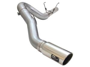 aFe Power - aFe Power Large Bore-HD 5 IN 409 Stainless Steel DPF-Back Exhaust System w/Polished Tip Dodge RAM Diesel Trucks 13-18 L6-6.7L (td) - 49-42051-1P - Image 1