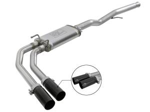 aFe Power Rebel Series 3 IN to 2-1/2 IN 409 Stainless Steel Cat-Back Exhaust w/ Black Tip - 49-44098-B