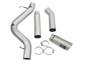 aFe Power - aFe Power Large Bore-HD 5 IN 409 Stainless Steel DPF-Back Exhaust System w/Polished Tip GM Diesel Trucks 2016 V8-6.6L (td) LML - 49-44081-P - Image 6