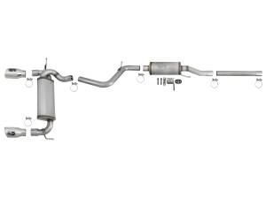 aFe Power - aFe Power Rebel Series 2-1/2 IN 409 Stainless Steel Cat-Back Exhaust w/ Polished Tips Jeep Wrangler (JK) 07-18 V6-3.6L/3.8L - 49-48062-P - Image 5