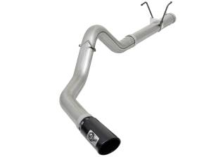 aFe Power Large Bore-HD 4 IN 409 Stainless Steel DPF-Back Exhaust System w/ Black Tip Dodge Diesel Trucks 07.5-12 L6-6.7L (td) - 49-42006-B