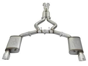 aFe Power - aFe Power MACH Force-Xp 304 Stainless Steel Cat-Back Exhaust w/ Resonator Polished Tip Ford Mustang 15-17 V8-5.0L/V6-3.7L - 49-33087-P - Image 2