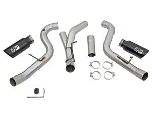 aFe Power - aFe Power ATLAS 4 IN Aluminized Steel DPF-Back Exhaust System w/Black Tip GM Diesel Trucks 2016 V8-6.6L (td) LML - 49-04080-B - Image 4