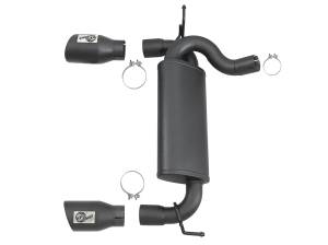 aFe Power - aFe Power Rebel Series 2-1/2 IN 409 Stainless Steel Axle-Back Exhaust System w/ Black Tips Jeep Wrangler (JK) 07-18 V6-3.6L/3.8L - 49-48061-B - Image 4