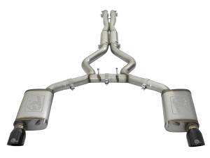 aFe Power - aFe Power MACH Force-Xp 304 Stainless Steel Cat-Back Exhaust w/ Resonator Black Tip Ford Mustang 15-17 V8-5.0L/V6-3.7L - 49-33087-B - Image 2