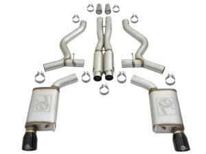 aFe Power - aFe Power MACH Force-Xp 304 Stainless Steel Cat-Back Exhaust w/ Resonator Black Tip Ford Mustang 15-17 V8-5.0L/V6-3.7L - 49-33087-B - Image 6