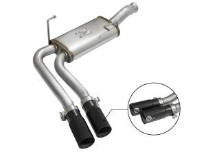 aFe Power Rebel Series 3 IN to 2-1/2 IN 409 Stainless Steel Cat-Back Exhaust w/Black Tip - 49-44070-B