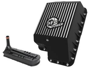 aFe POWER Pro Series Transmission Pan Black w/ Machined Fins Ford Diesel Trucks 94-10 V8-7.3L/6.0L/6.4L (td) - 46-70122-1