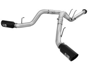 aFe Power ATLAS 4 IN Aluminized Steel DPF-Back Exhaust System w/Black Tip Ford Diesel Trucks 11-14 V8-6.7L (td) - 49-03065-B