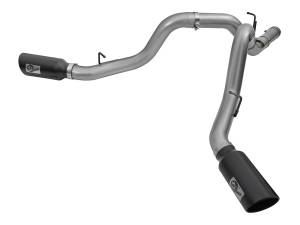 aFe Power Large Bore-HD 4 IN 409 Stainless Steel DPF-Back Exhaust System w/Black Tip GM Diesel Trucks 2016 V8-6.6L (td) LML - 49-44080-B