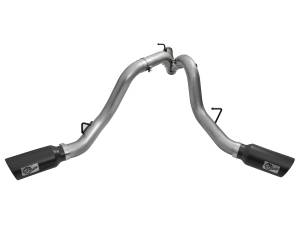 aFe Power - aFe Power Large Bore-HD 4 IN 409 Stainless Steel DPF-Back Exhaust System w/Black Tip GM Diesel Trucks 2016 V8-6.6L (td) LML - 49-44080-B - Image 2