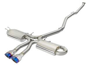 aFe Power - aFe Power Takeda 3 IN 304 Stainless Steel Cat-Back Exhaust System w/ Blue Flame Tips Honda Civic Si Sedan 17-20 L4-1.5L (t) - 49-36621-L - Image 1